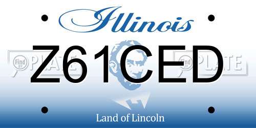 Z61CED Illinois License Plate