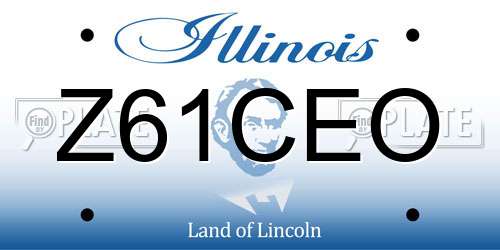 Z61CEO Illinois License Plate