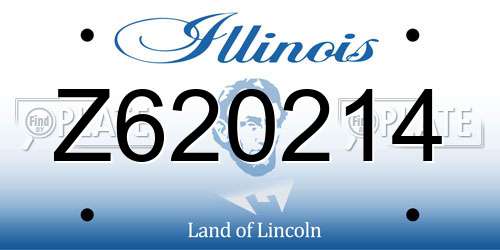 Z620214 Illinois License Plate