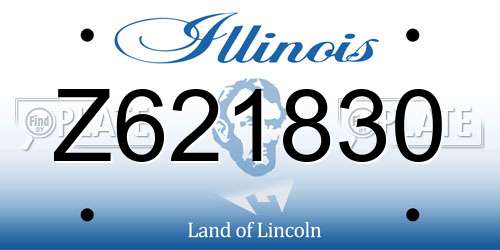 Z621830 Illinois License Plate