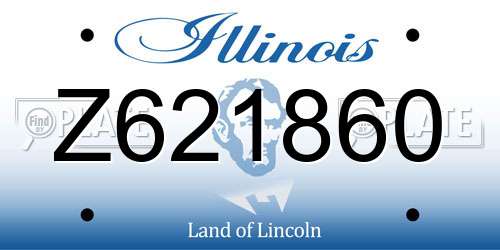 Z621860 Illinois License Plate