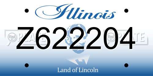 Z622204 Illinois License Plate