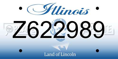 Z622989 Illinois License Plate