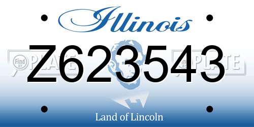 Z623543 Illinois License Plate