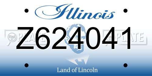Z624041 Illinois License Plate