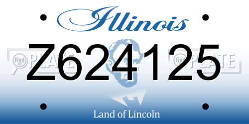 Z624125 Illinois License Plate