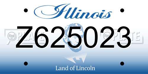 Z625023 Illinois License Plate