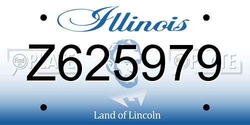 Z625979 Illinois License Plate