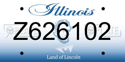 Z626102 Illinois License Plate