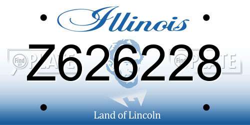 Z626228 Illinois License Plate