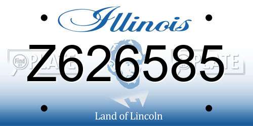 Z626585 Illinois License Plate
