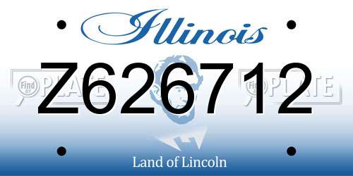 Z626712 Illinois License Plate