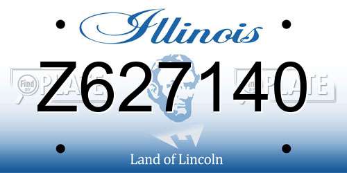 Z627140 Illinois License Plate