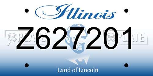 Z627201 Illinois License Plate