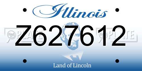 Z627612 Illinois License Plate