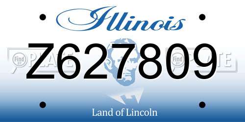 Z627809 Illinois License Plate