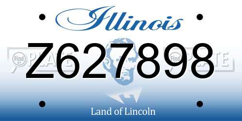 Z627898 Illinois License Plate