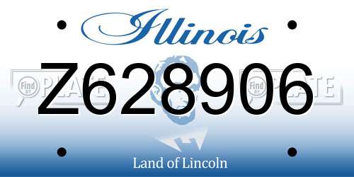 Z628906 Illinois License Plate