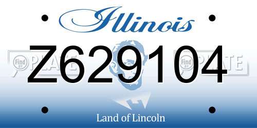 Z629104 Illinois License Plate