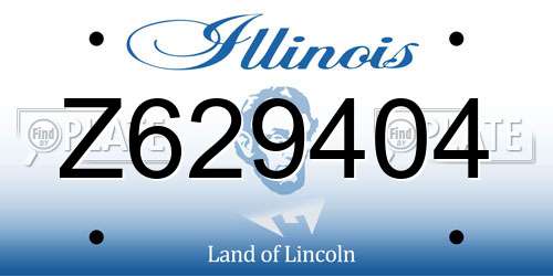Z629404 Illinois License Plate