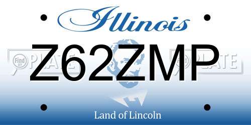 Z62ZMP Illinois License Plate