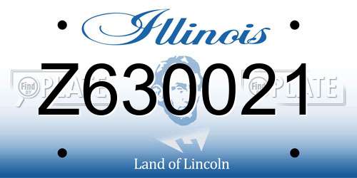 Z630021 Illinois License Plate