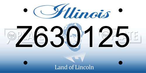 Z630125 Illinois License Plate