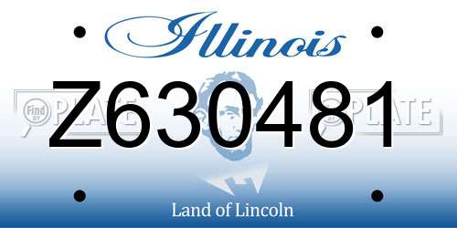 Z630481 Illinois License Plate