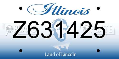 Z631425 Illinois License Plate