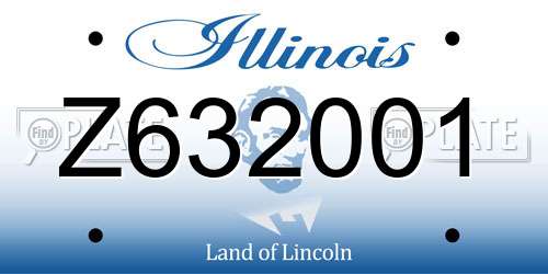 Z632001 Illinois License Plate
