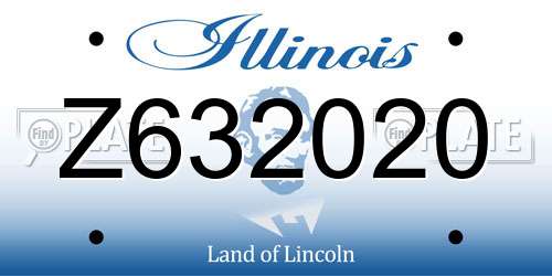 Z632020 Illinois License Plate