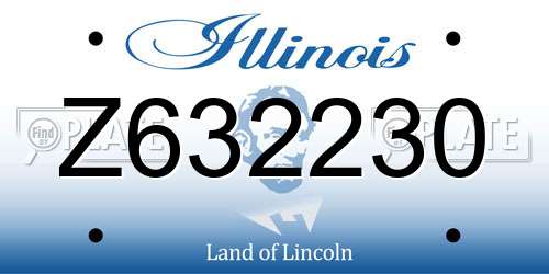 Z632230 Illinois License Plate