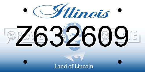 Z632609 Illinois License Plate