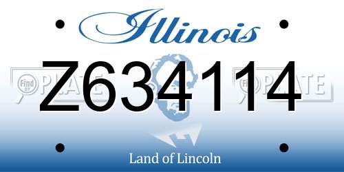 Z634114 Illinois License Plate