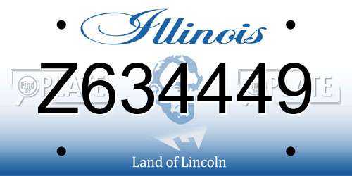 Z634449 Illinois License Plate