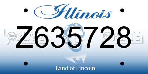 Z635728 Illinois License Plate