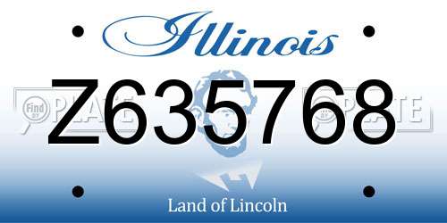 Z635768 Illinois License Plate