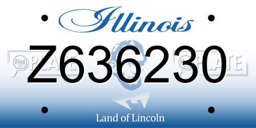 Z636230 Illinois License Plate
