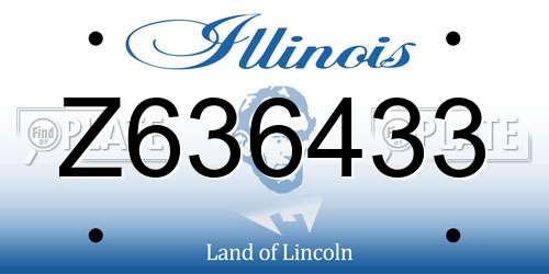 Z636433 Illinois License Plate