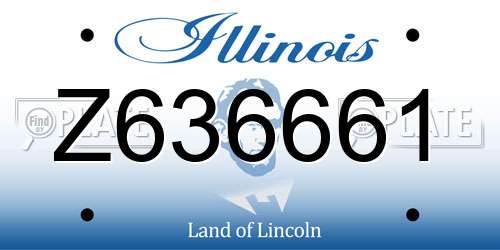 Z636661 Illinois License Plate