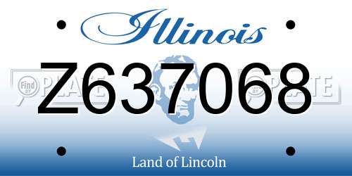 Z637068 Illinois License Plate