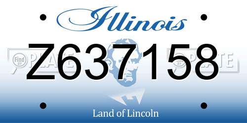 Z637158 Illinois License Plate