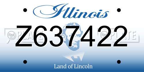 Z637422 Illinois License Plate