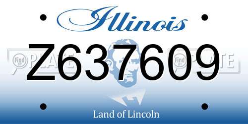Z637609 Illinois License Plate
