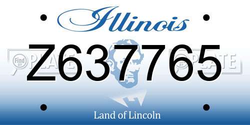 Z637765 Illinois License Plate