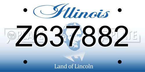 Z637882 Illinois License Plate