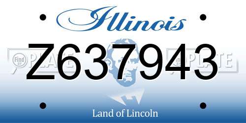 Z637943 Illinois License Plate