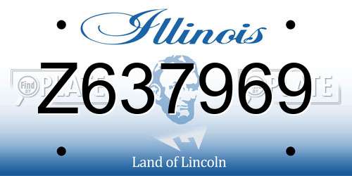 Z637969 Illinois License Plate
