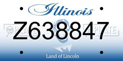 Z638847 Illinois License Plate