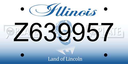 Z639957 Illinois License Plate